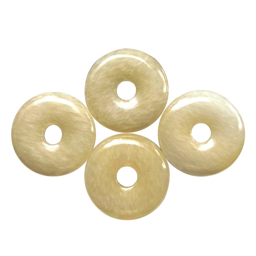 7765 Large Hole 7mm Crystal Donut Coin Circle Rings, Healing Chakra